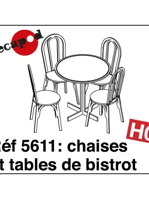 Bistrostühle und Tische (15 St) H0 Decapod 5611 - Endet bald