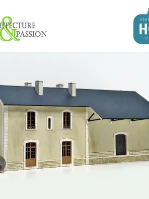 Gare 2 portes + halle PO type Gare de Lugarde Marchastel HO Architecture & Passion 874680 - Neu im Sortiment