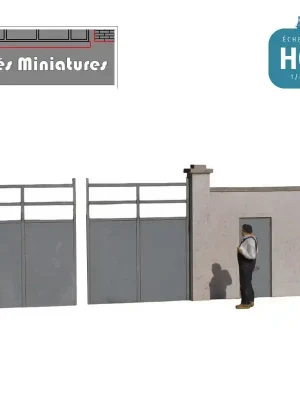 Murs d‘enceinte en ciment avec portail - Echelle HO Cités Miniatures BV-005-4-HO | Preishit