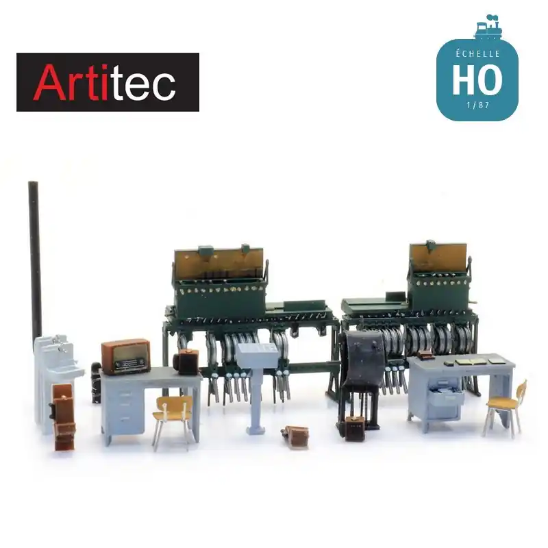 Neu im Shop | Kit Intérieur d‘un poste d‘aiguillage avec banc de leviers HO Artitec 10.414