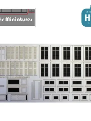 Expresslieferung - Portes, fenêtres, volets bois maison de ville (x12) HO Cités miniatures ED-016b-HO