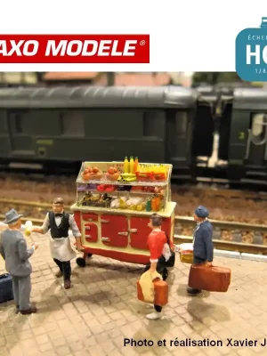 Top-Qualität | Chariot buffet ambulant avec décoration HO Haxo Modèle HM45012