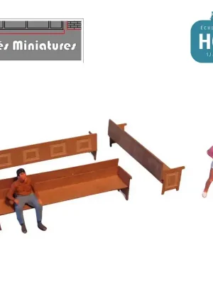 5 Bancs en bois (grand modèles pour intérieurs BV) Echelle HO ED-120-HO | Wochenendangebot
