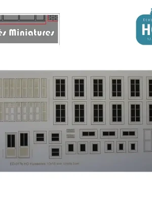 Extra-Rabatt - Fenêtres, volets bois (petite taille) maison de ville HO CMED-017b