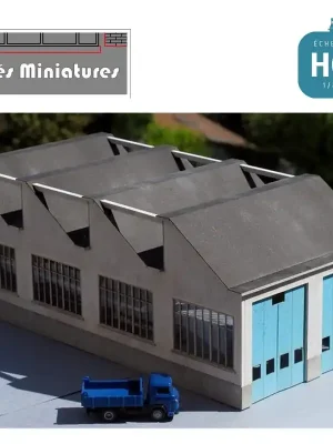 Atelier Remise 2 voies toiture Shed style ‘La Chapelle’ – Echelle HO Cités Miniatures BF-004-2-HO - Preishit