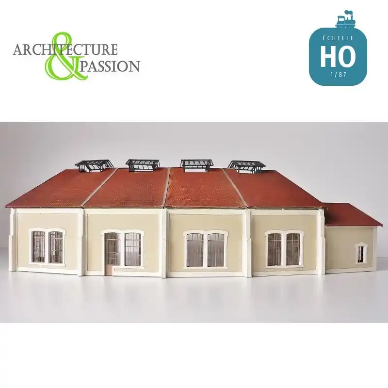 Einfach bestellen - Kit de Base 4 stalles rotonde PLM type Gare d‘Autun HO Architecture & Passion 875050