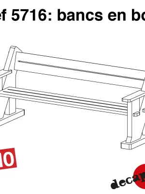 Bänke aus Holz (6 St) H0 Decapod 5716 | Begrenzte Stückzahl
