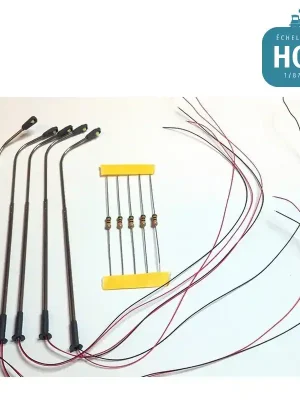 Extra sparen - Lampadaire simple courbe HO à LED CMS (5 pièces)
