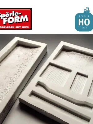 Moule de quai latéral ancien avec bordure en pierres de taille abimées HO Spörle 2159 - Expresslieferung