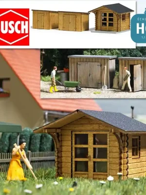 Abris de jardin + 2 remises HO Busch 1529 - Sparangebot