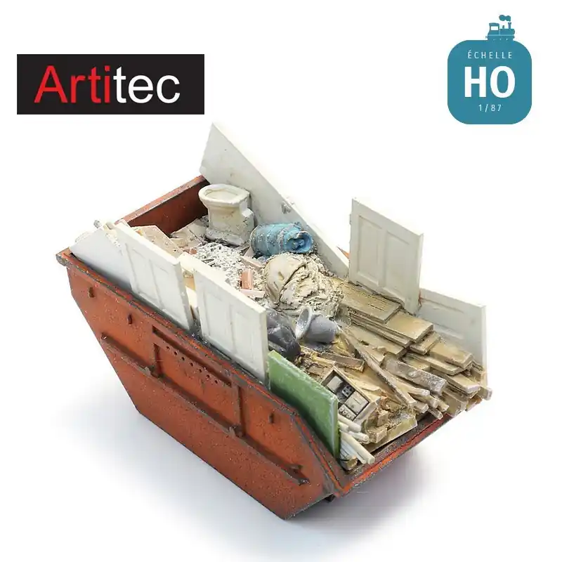 Benne de chantier chargée de déchets HO Artitec 387.618 - Günstig