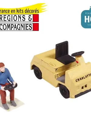 Hochwertig | Tracteur de quai CHARLATTE avec conducteur en Kit HO Régions et Compagnies GAR049