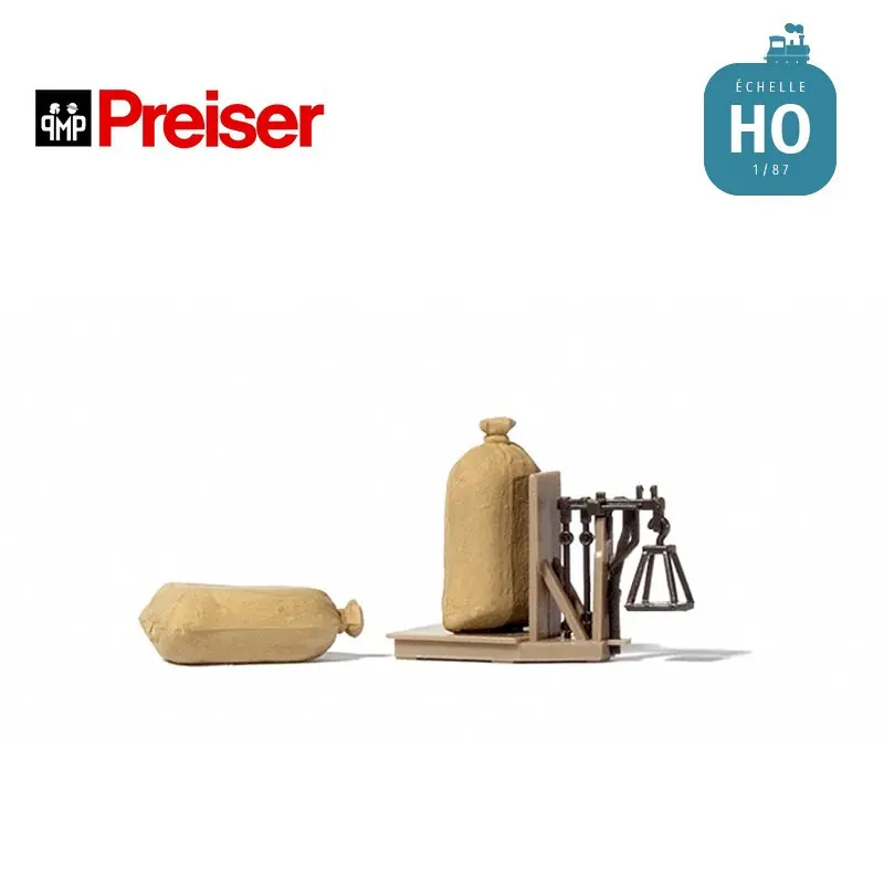 Balance à grains et 2 sacs HO Preiser 17713 | Sale