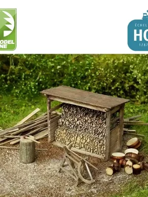 Abris à buches en bois (kit) HO Model Scene 98516 | Sofort kaufen