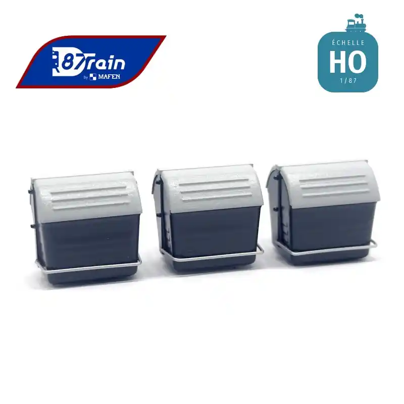 Poubelles conteneurs modernes avec leviers (3 pcs) HO 87Train 221114 | Heute bestellen