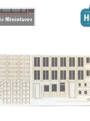 Portes, fenêtres, volets bois maison de ville HO Cités miniatures ED-018b-HO - Rabatt
