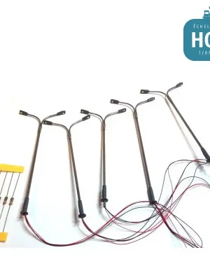 Lampadaire double courbe HO à LED CMS Blanc (5 pièces) - Herstellerpreis