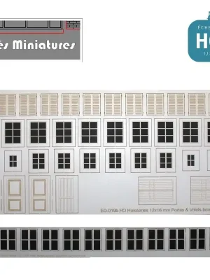 Fenêtres, volets et portes pour maisons anciennes HO Cités miniatures ED-019b-HO | Schnell zugreifen