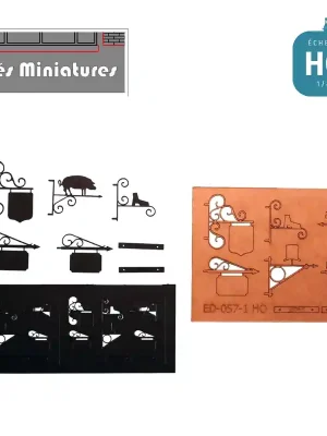 Top-Deal | 6 enseignes en fer forgé Echelle HO Cités Miniatures ED-057-1-HO