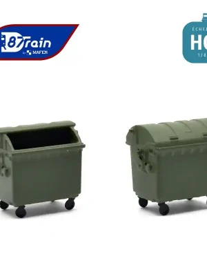 Direkt bestellen | Grandes poubelles à roues vertes (2 pcs) HO 87Train 221080
