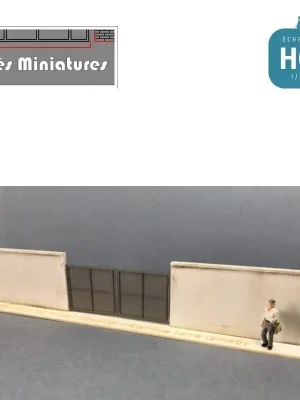Murs d‘enceinte en ciment avec Portail industriel métallique carré Cités Miniatures - Echelle HO ED-115-3-HO | Sonderangebot