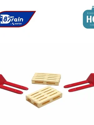 Meistverkauft | Transpalettes rouges avec palettes (4 pcs) HO 87Train 221026