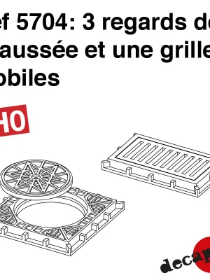 3 mobile Schächte und 1 Rost H0 Decapod 5704 - Preisnachlass