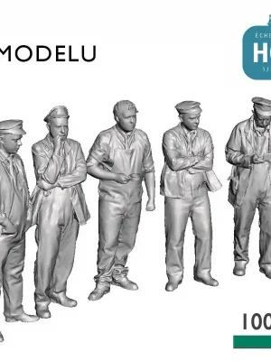 Jetzt neu | Set de 5 figurines équipage locomotive sur le hangar HO Modelu 1007-087
