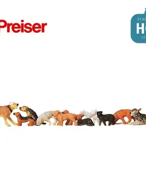 Chiens et chats HO Preiser 14165 | Neuzugang