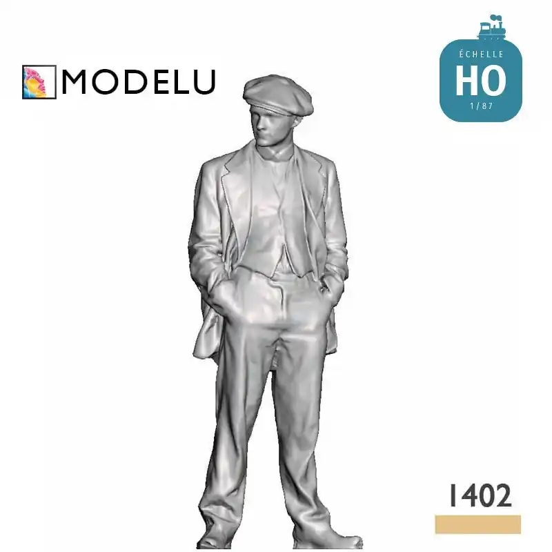 Hohe Qualität | Ouvrier en casquette avec les mains dans les poches HO Modelu 1402-087
