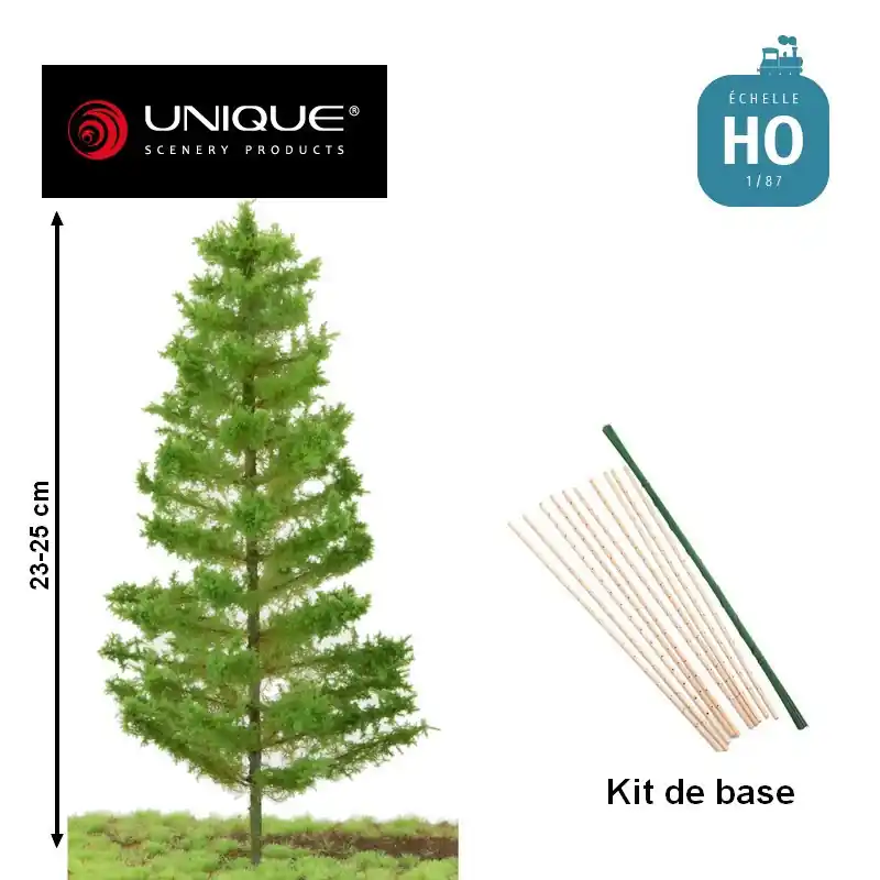 Kit de base pour arbres Epicéa 10 pcs 23-25cm HO (à assembler) Unique Scenery 81-1020-04 | Herstellerpreis