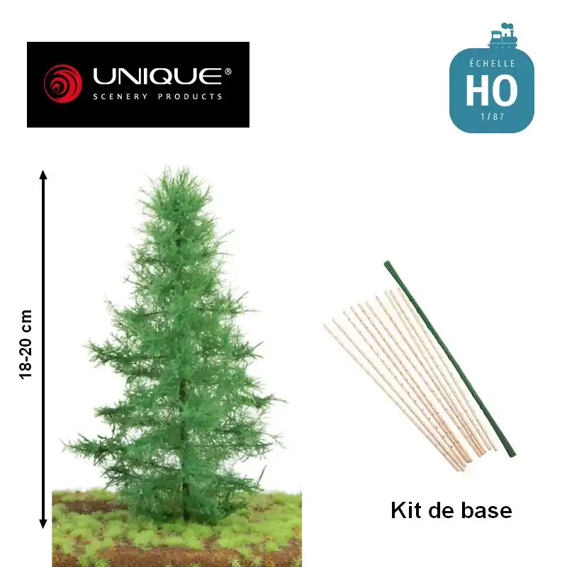 Kit de base pour arbres Sapin 10 pcs 18-20cm HO (à assembler) Unique Scenery 81-1021-04 | Premium