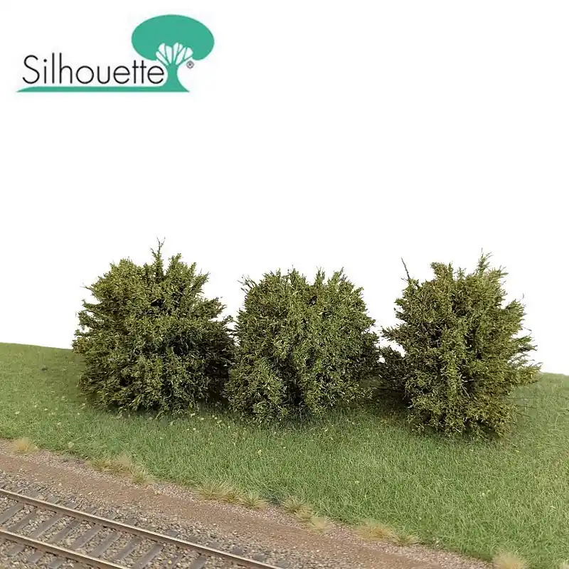 Zeitlich begrenzt - Buissons moyens hauteur 4-5cm vert printemps 3pcs Silhouette 350-51
