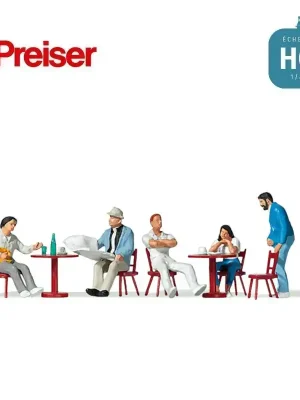Consommateurs au café HO Preiser 10369 | Nur solange der Vorrat reicht