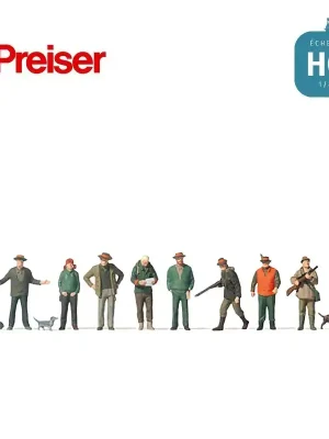 Begrenzte Stückzahl - Chasseurs et rabatteurs HO Preiser 10803
