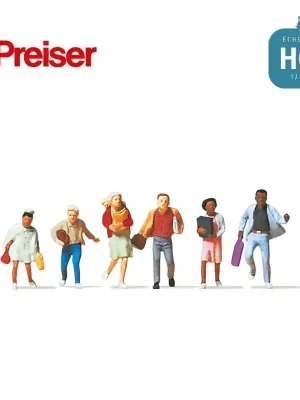 Beliebt | Elèves rentrant chez eux HO Preiser 10476