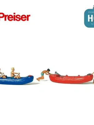 4 personnages en canots pneumatiques Preiser HO 10705 | Reduziert