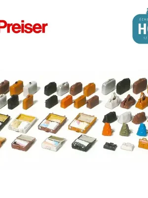 Bagages en kit à peindre HO Preiser 17007 - Profi-Qualität