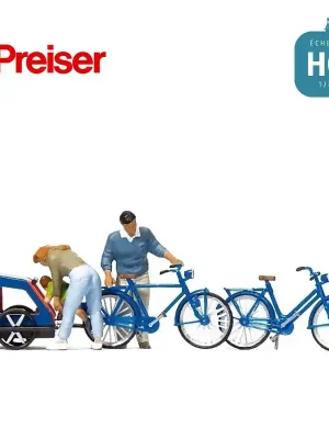 Aktionspreis | Famille va faire du vélo HO Preiser 10635