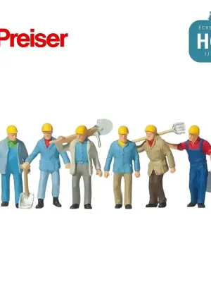 Cantonniers marchant HO Preiser 10033 - Schneller Versand