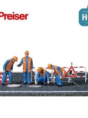 Einfache Rückgabe - Egoutiers barrage et bouche d‘égout HO Preiser 10445