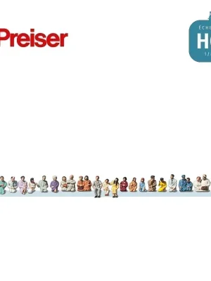 Chauffeurs de bus et 26 figurines HO Preiser 14404 | Premium-Qualität