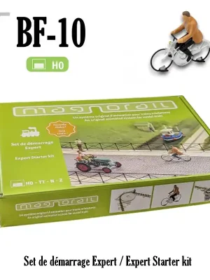 Preishit - Magnorail Expert Starterset Neue Kette Generation 3 + 1 fertig montierter Radfahrer HO BF-10