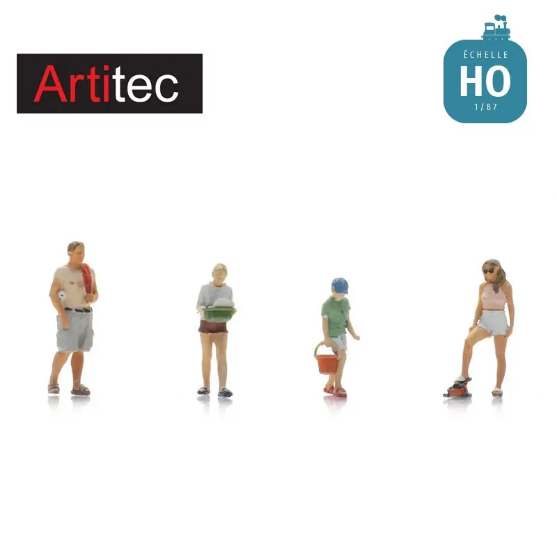 Begrenzte Stückzahl - Scène de vie au camping la vaisselle 4 pcs HO Artitec 5870096