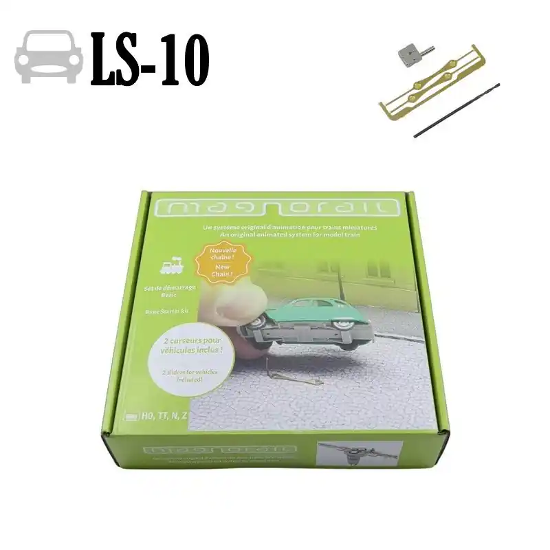 Basic Starter Set Magnorail Neue Kette Generation 3 + 2 Fahrzeugschleifer für Auto H0 LS-10 | Hochwertig