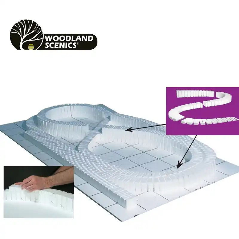 Nur noch wenige | Set rampe flexible 2% (10,1 x 487 cm) 8 pcs Woodland Scenics WST1410