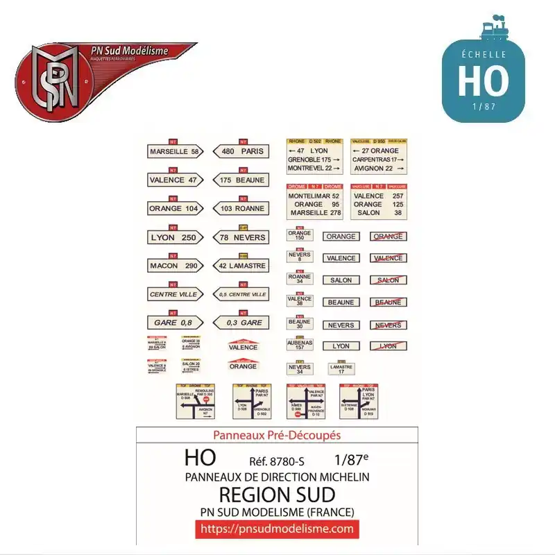 Sehr beliebt | Michelin Richtungsschilder Region SÜD H0 PN Sud Modélisme 8780-S