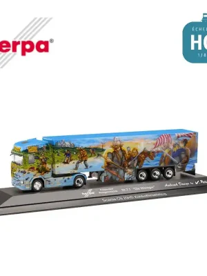Tracteur Scania CS 20 HD et semi-remorque frigorifique "Les Vikings" HO Herpa 122160 | Wochenendangebot