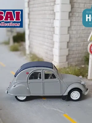 Citroën 2 CV AZLP 1958, grise, capote fermée bleu foncé et sièges bleu HO SAI 6001 - Nicht verpassen