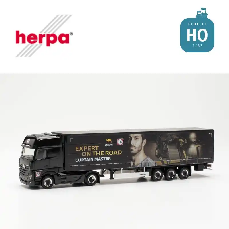 Tracteur Mercedes-Benz Actros GigaSpace semi-remorque à rideau "Wielton / TIP" HO Herpa 316927 | Nur diese Woche